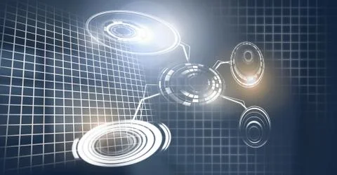 Glowing circle technology interface Stock Illustration