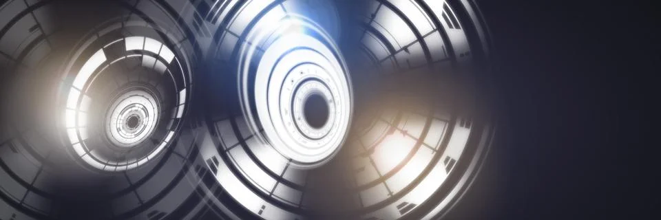 Glowing circle technology interface Stock Illustration