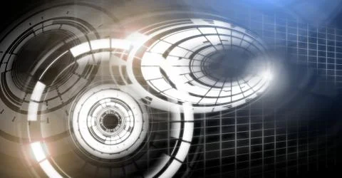 Glowing circle technology interface Stock Illustration