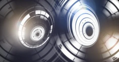 Glowing circle technology interface Illustrazione stock