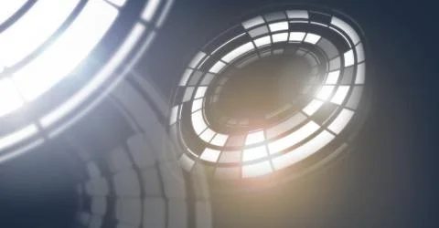 Glowing circle technology interface 스톡 일러스트