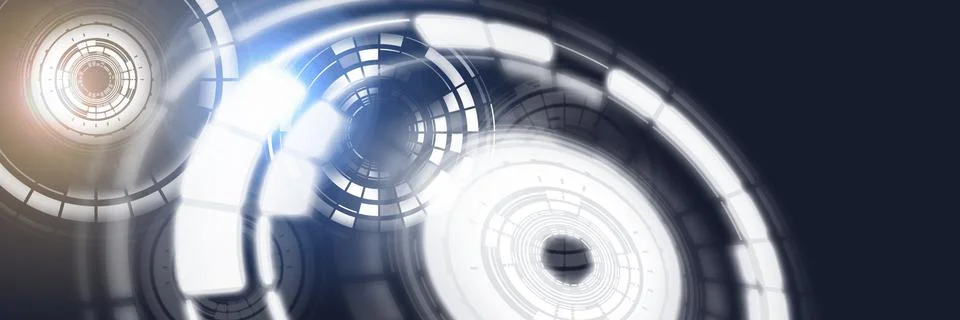 Glowing circle technology interface Stockillustratie