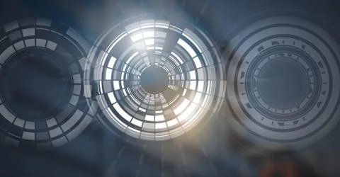 Glowing circle technology interface Illustrazione stock