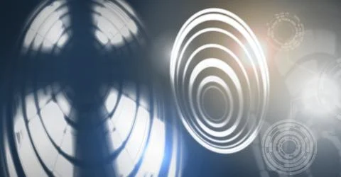 Glowing circle technology interface 스톡 일러스트