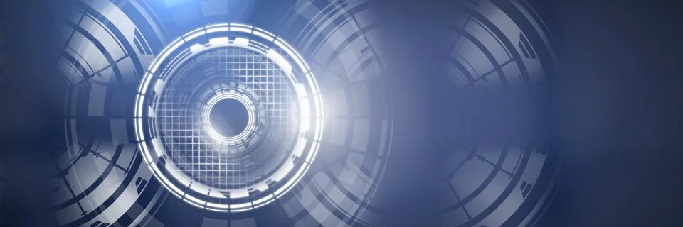 Glowing circle technology interface Stock Illustration