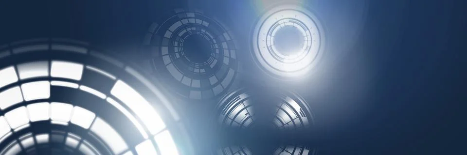 Glowing circle technology interface Illustrazione stock