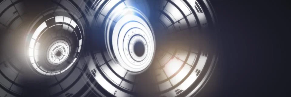 Glowing circle technology interface Stock Illustration