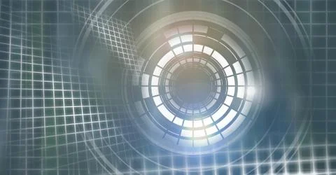 Glowing circle technology interface 스톡 일러스트