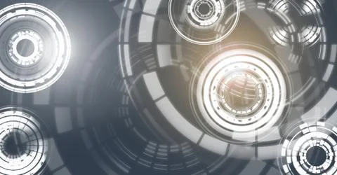 Glowing circle technology interface Stock Illustration