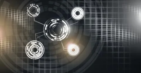 Glowing circle technology interface Illustrazione stock