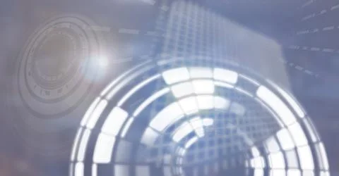 Glowing circle technology interface Illustrazione stock