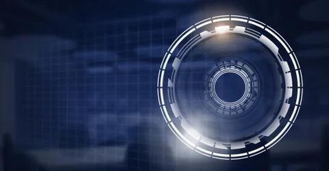 Glowing circle technology interface Stockillustratie