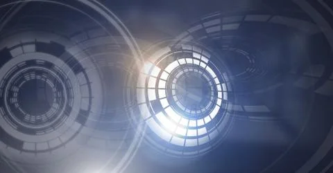 Glowing circle technology interface 스톡 일러스트