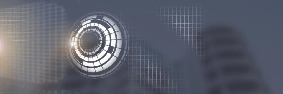 Glowing circle technology interface Illustrazione stock