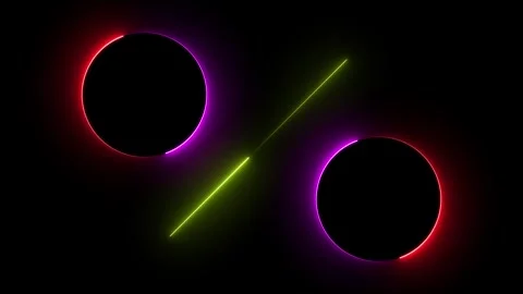Glowing circle versus animation neon circle vs or versus animation 4k anima.. Stock Footage 306877024