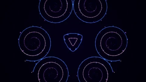 Glowing Circles and Triangle Pattern Animation Stock Footage 329106486
