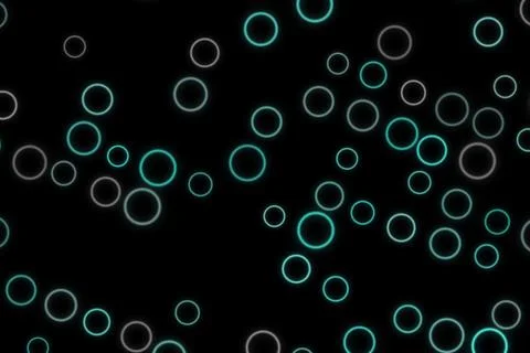 Glowing circles on black background abstract pattern Stock Illustration