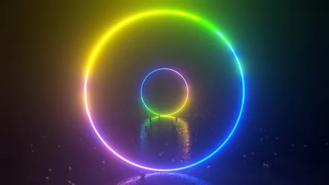 Glowing Circles Neon Background Stock Footage 287202431