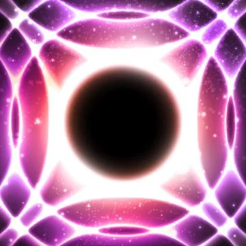 Glowing Circles On Starry Space Background Stock Illustration