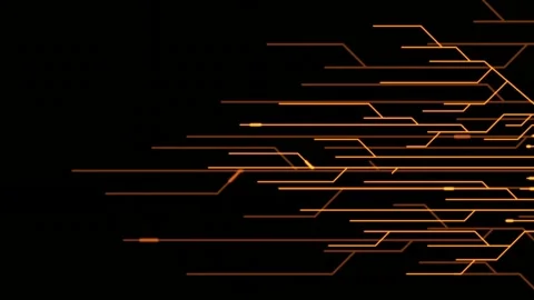 Glowing Circuit Board Lines Animation Abstract Technology Elements Video stock 303449659