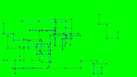 Glowing Circuit Board Pathways With Data Flow on Green Screen Stock Footage 341233610