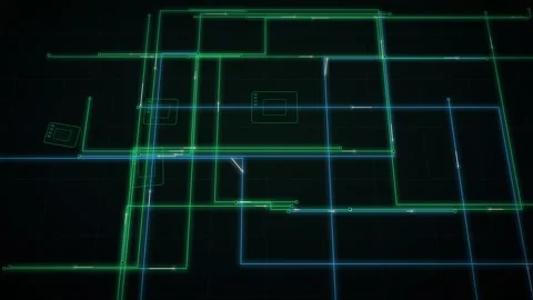 Glowing Circuit Board Technology Background 库存影片 344280769
