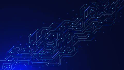 Glowing circuit board technology with glitter effect Stock Illustration