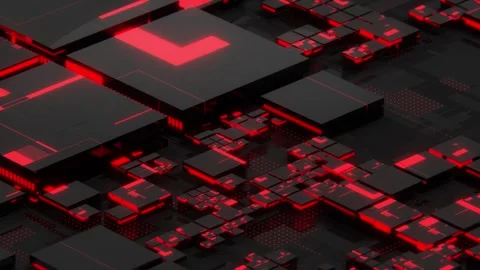 Glowing Circuit Futuristic Tech Grid Loop Animation Stock Footage 314660875