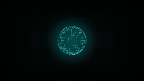Glowing circuitry sphere rotating seamless loop motion background Stock Footage 345075801