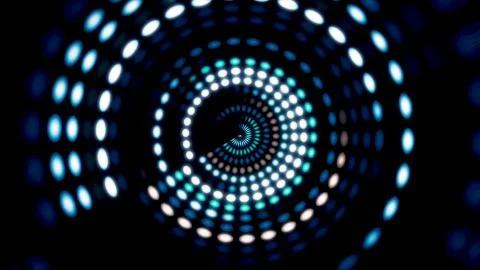 Glowing circular 3D UI element. Illuminated geometric circle and sphere shapes Illustrazione stock