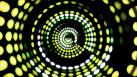 Glowing circular 3D UI element. Illuminated geometric circle and sphere shapes Stock Illustration