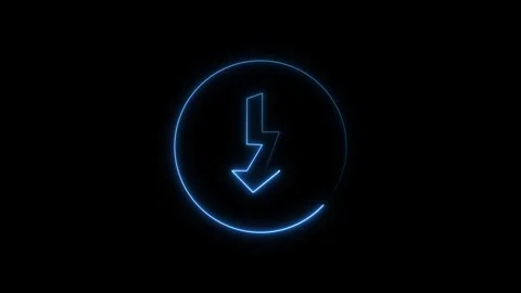 Glowing circular arrow icon on dark background with a futuristic blue light.. Stock Footage 337367281