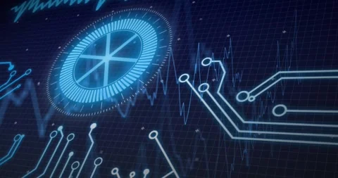 Glowing circular design with circuit patterns in futuristic digital animation Stock Footage 326193021