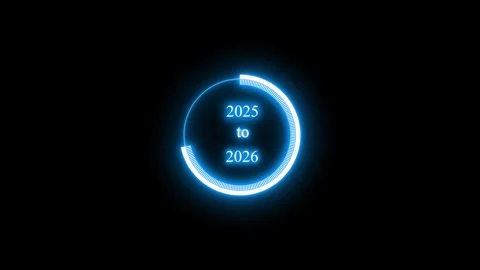 Glowing Circular Digital Neon Loading Animation with Glowing Progress Stock Footage 315191571
