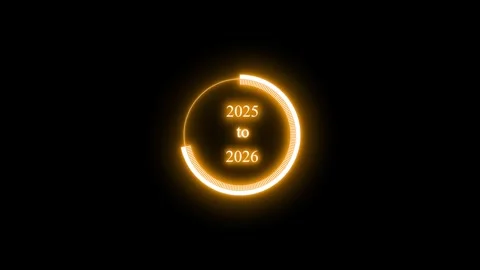 Glowing Circular Digital Neon Loading Animation with Glowing Progress Video stock 315191600
