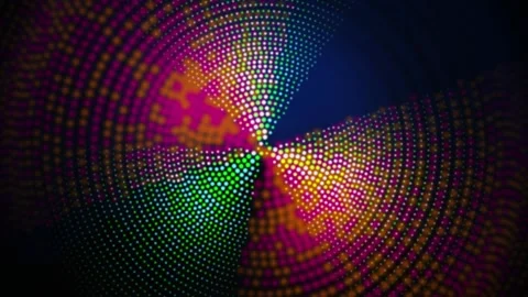 Glowing circular dots spin in a seamless loop Stock Footage 342519162