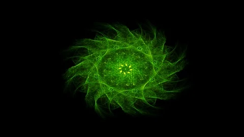 Glowing circular elements forming conical shaped figures. Stock Footage 124496226