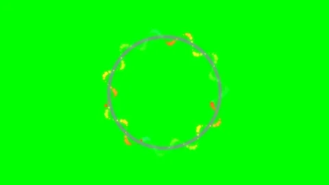 A glowing circular frame with colorful light particles on green screen Stock Footage 340901715