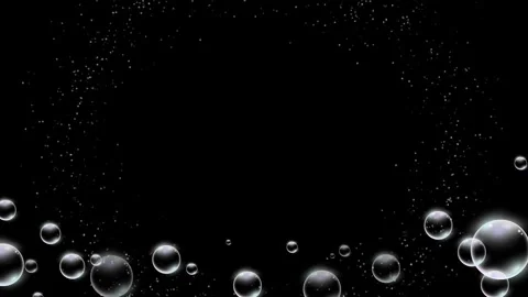 Glowing circular frame made of floating particles with rising bubbles on a Stock-Footage 346209206