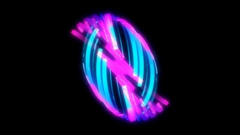 Glowing circular looping 3D geometric UI shape Stock Footage 79086113