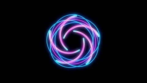 Glowing circular looping 3D geometric UI shape Stock Footage 79086162