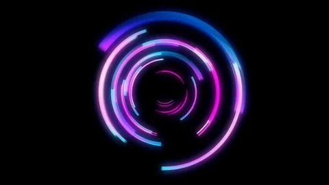 Glowing circular looping 3D geometric UI shape Stock Footage 79086192