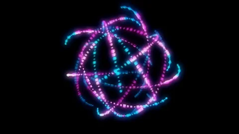 Glowing circular looping 3D geometric UI shape Stock Footage 79087064