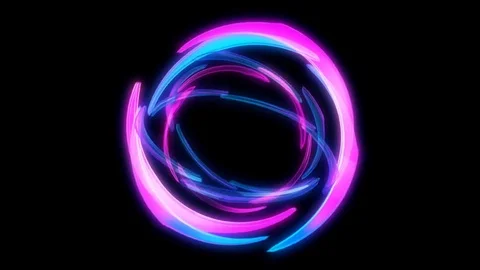 Glowing circular looping 3D geometric UI shape Stock Footage 79087343