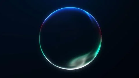 Glowing circular orb with smooth neon gradients in blue, green and red on a.. Stock Illustration