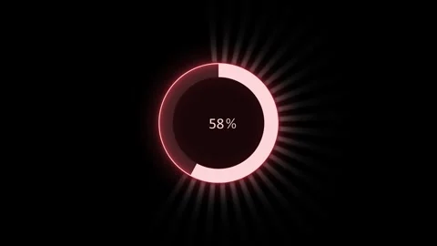 Glowing circular progress indicator light rays loading animation, Progress .. Stock Footage 340385475