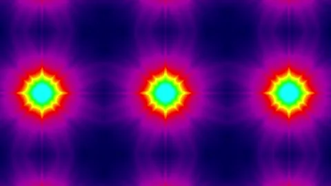 Glowing circular shapes in red, yellow, and green pulse rhythmically Video stock 338302085