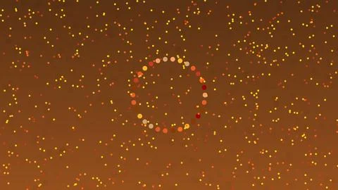 Glowing circular sparkle pattern on dark brown background Stock Illustration