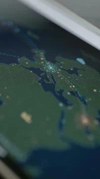 Glowing circular target activates over central Europe 스톡 사진