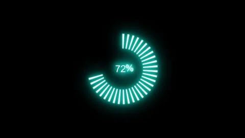 Glowing Circular Techno-Style Neon Loading Bar Animation Stock Footage 315191413